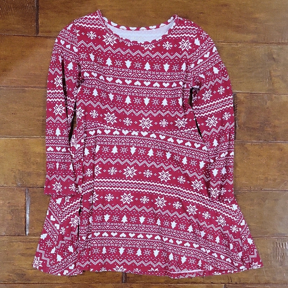 Red and White Patterned Holiday Dress